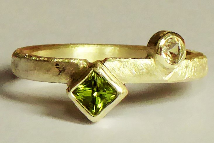 Peridot + Topas Silberring
